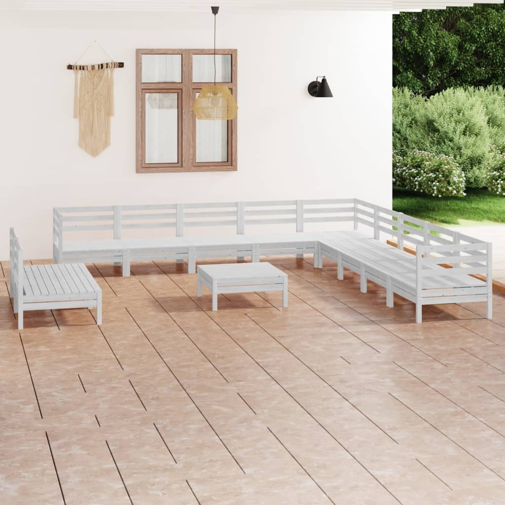 Zestaw mebli ogrodowych vidaXL Lite drewno sosnowe Biały design paletowy, modułowy