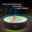 AREBOS Spa Gonflable Gonflable Automatique ⌀ 208 cm 6 Personnes Bande ...