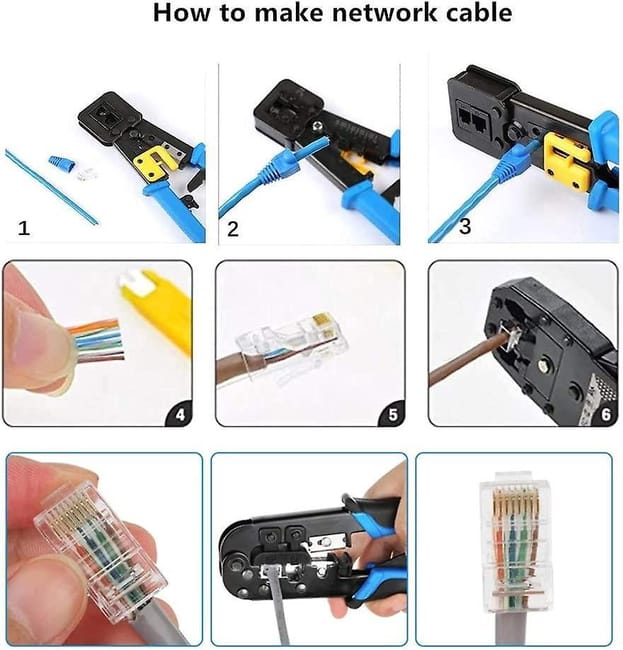 OKVNUO Cat5e Cat6 Strumento Di Crimpatura RJ45 Cat5 Pinza Crimpatrice