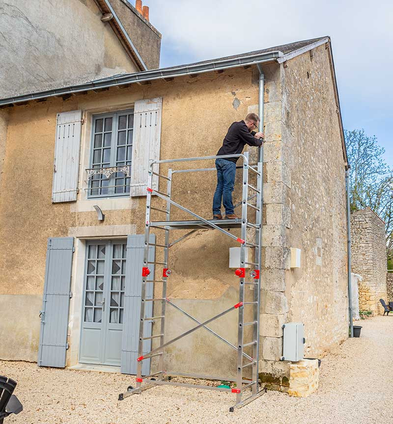 Echafaudage 4 en 1 multifonction 2,3m/4,3m en aluminium Hailo Fast & Lock Combi 5 - 6