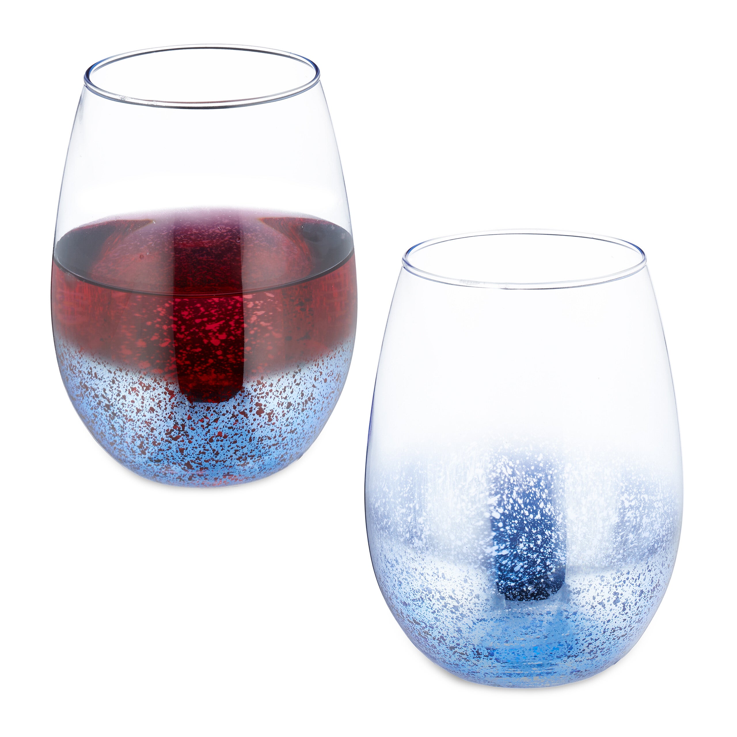 Ello Cru - Set 4 Bicchieri Da Vino Senza Stelo 500 Ml - Con Maniche In Silicone Antiscivolo Multicolore - Lavabili In Lavastoviglie