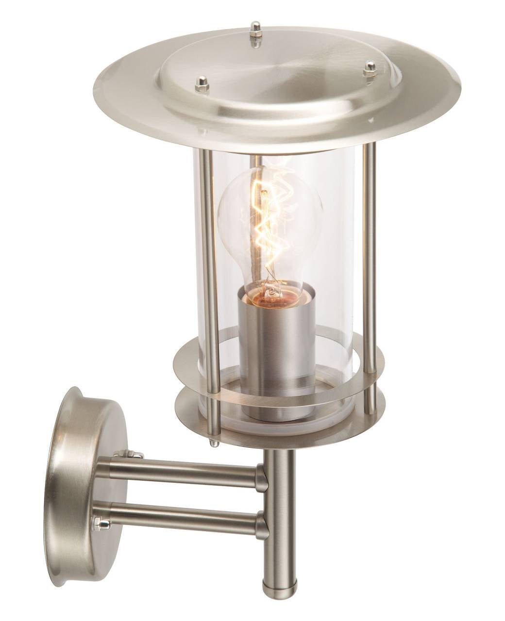 BRILLIANT York zewnętrzna lampa ścienna stojąca stal nierdzewna | 1x A60, E27, 40W, odpowiednia do zwykłych żarówek (brak w zestawie) | Skala A ++ do