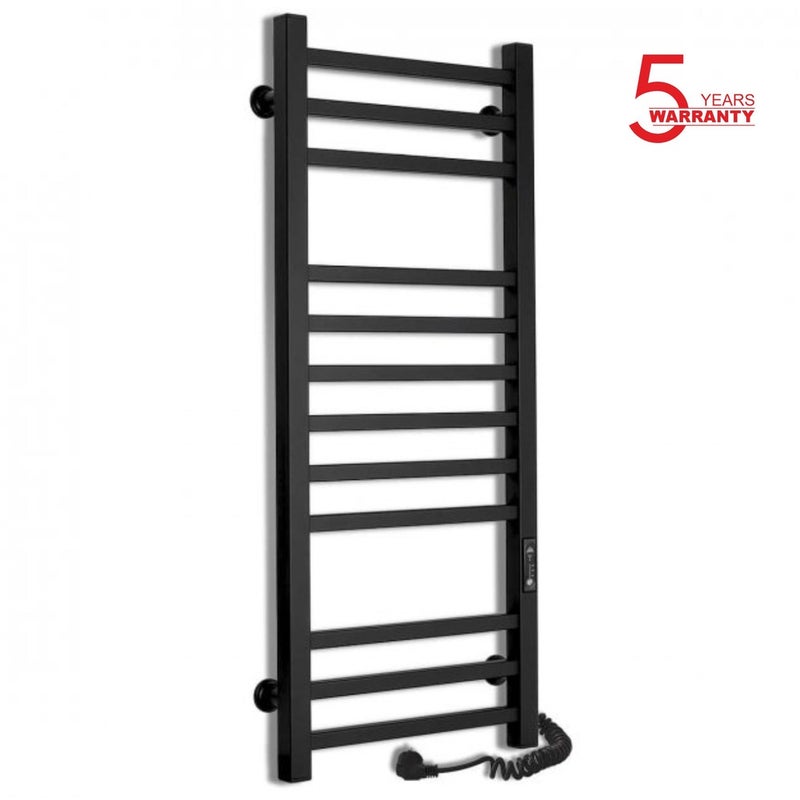 Grzejnik łazienkowy elektryczny IMIDZ 350x900 z minutnikiem ECO, 190W, Czarny