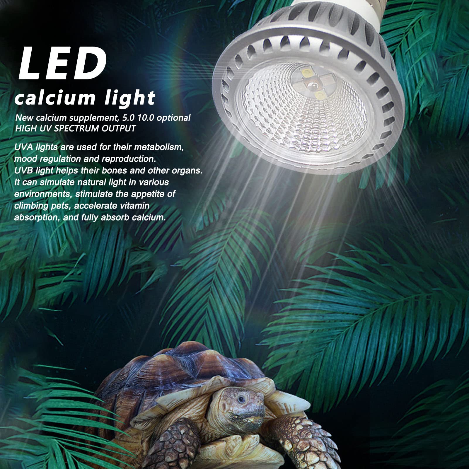 Bombilla De Calor UVA/UVB 80W Para Reptiles - Terrario, Serpientes, Tortugas, Geckos, Con Casquillo E27 220V