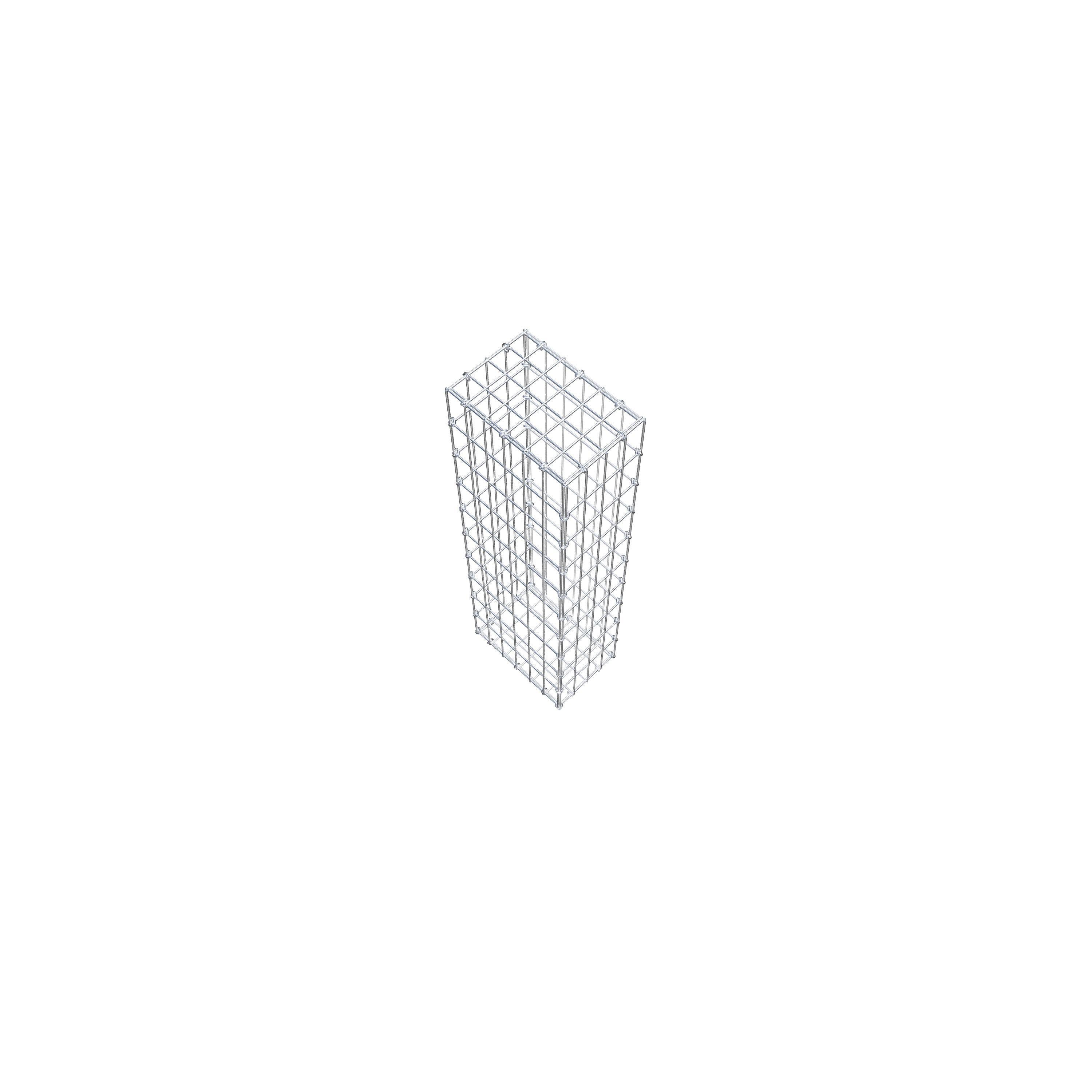 Gavión de acero galvanizado 100x30x20cm (LxAxP), malla 5 x 10cm, Anillo en C, jaula metálica para muro o jardín - 4