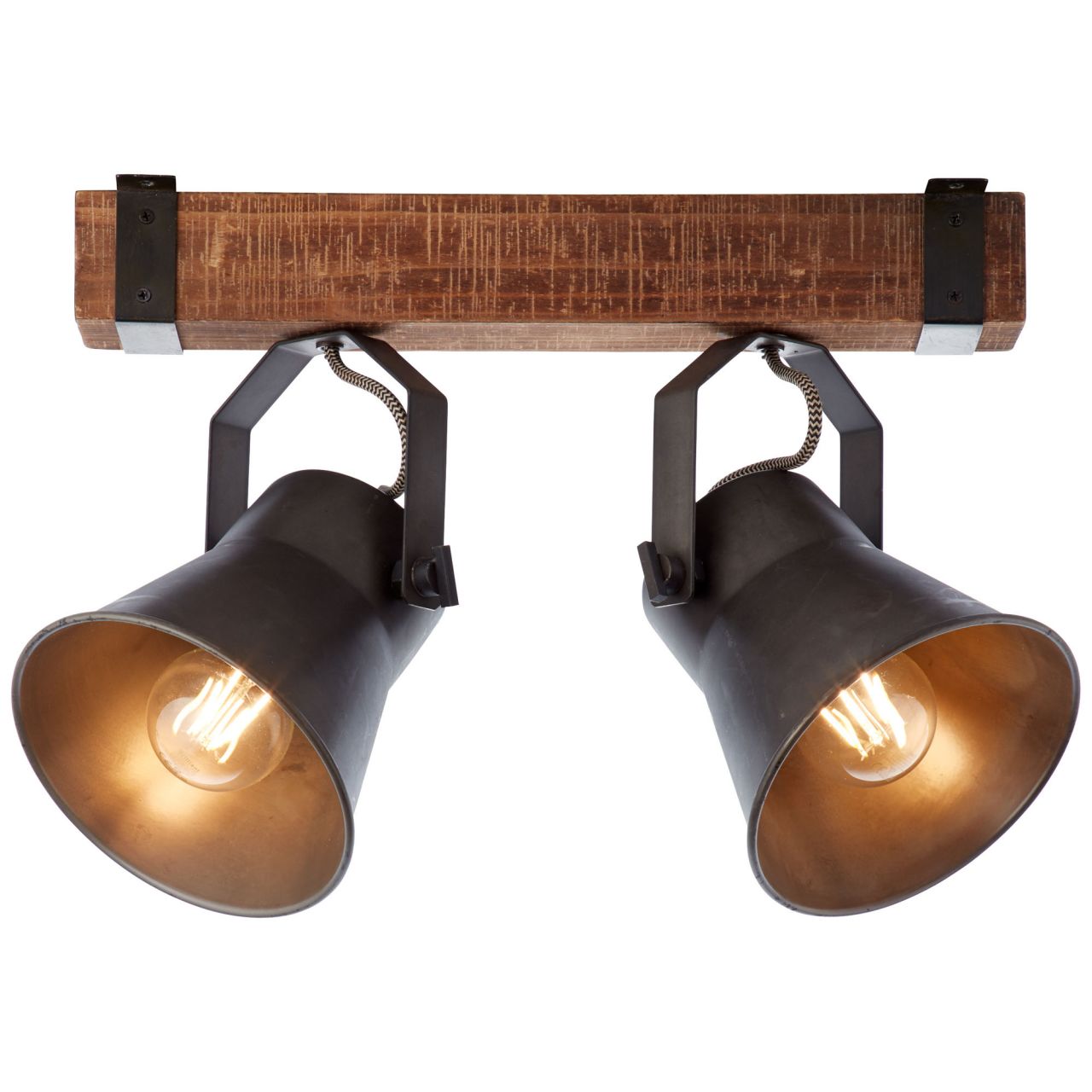 Lampa BRILLIANT, lampa stołowa Tosh antyczne drewno / czarny korund, 1x A60, E27, 40W, drewno ze zrównoważonej gospodarki leśnej (FSC)
