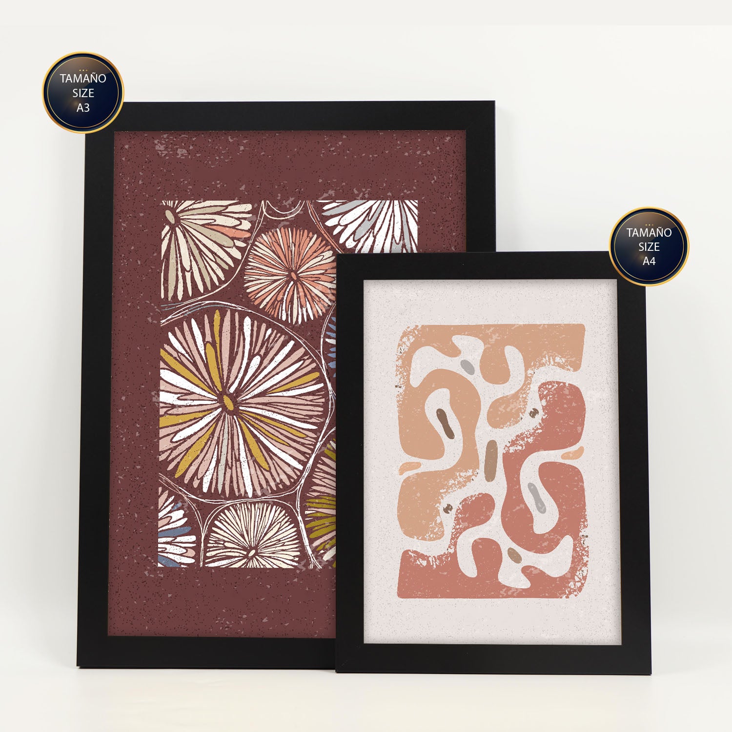 Nacnic Ensemble 6 Impressions De Chaussée Dans De Style Ethnique Cadre Décoratifs Pour Votre Chambre Maison Impression A4 A3 Avec Des Cadre Noir - 2