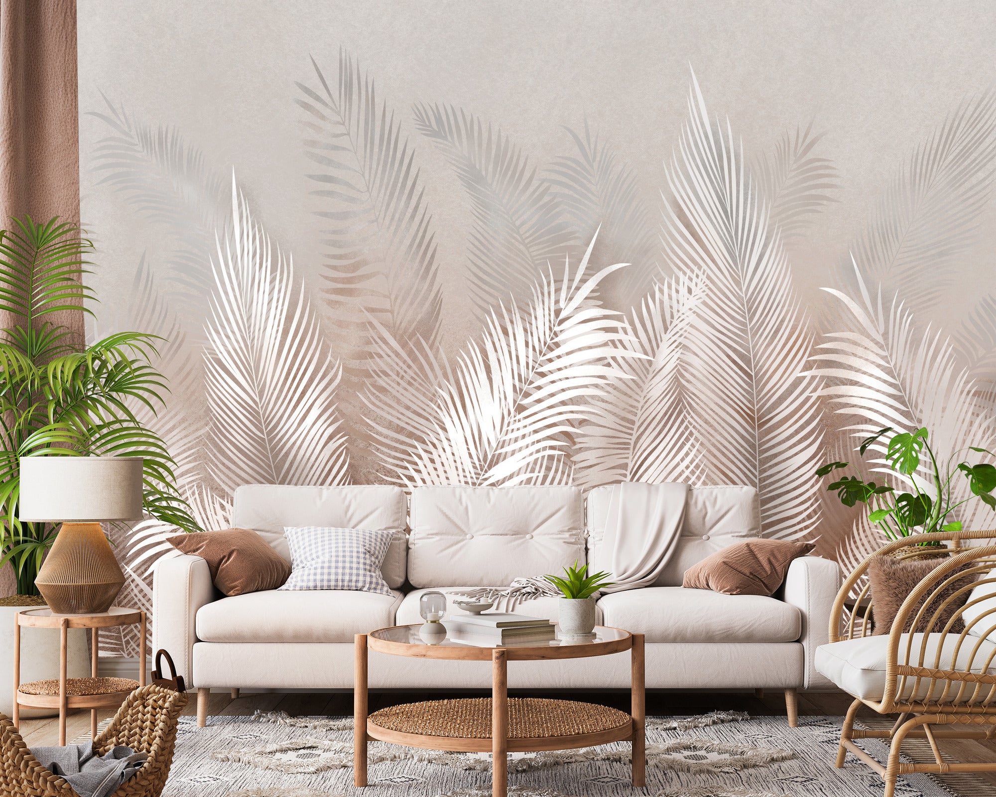 Papel Pintado Vlieseline Foto Para Habitación Beige Hojas de Palmera 400cm x 280cm - 4