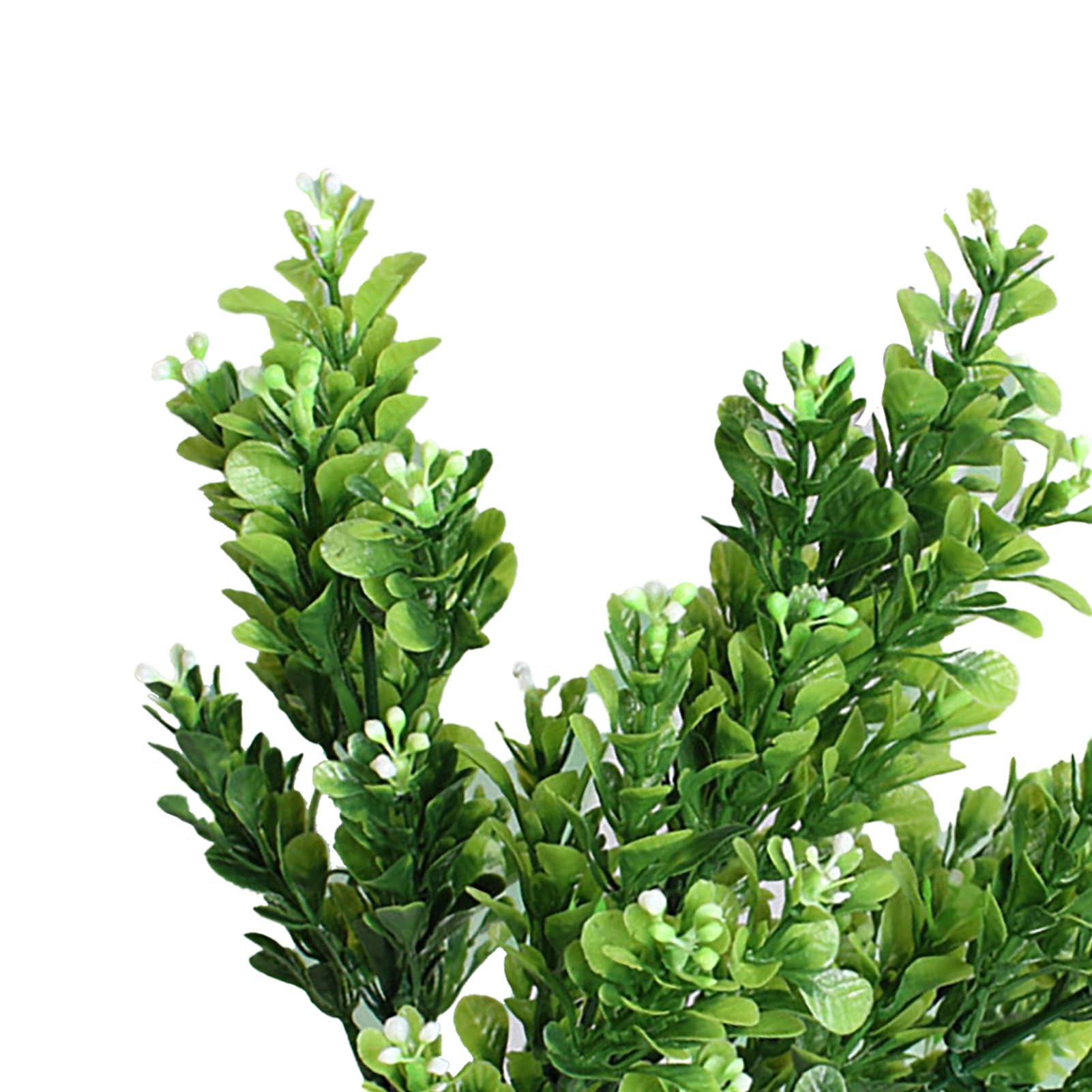Fleurs artificielles plantes réalistes 7 branches en plastique décoratif fausses fleurs feuilles pour maison jardin balcon patio (blanc vert) - 9