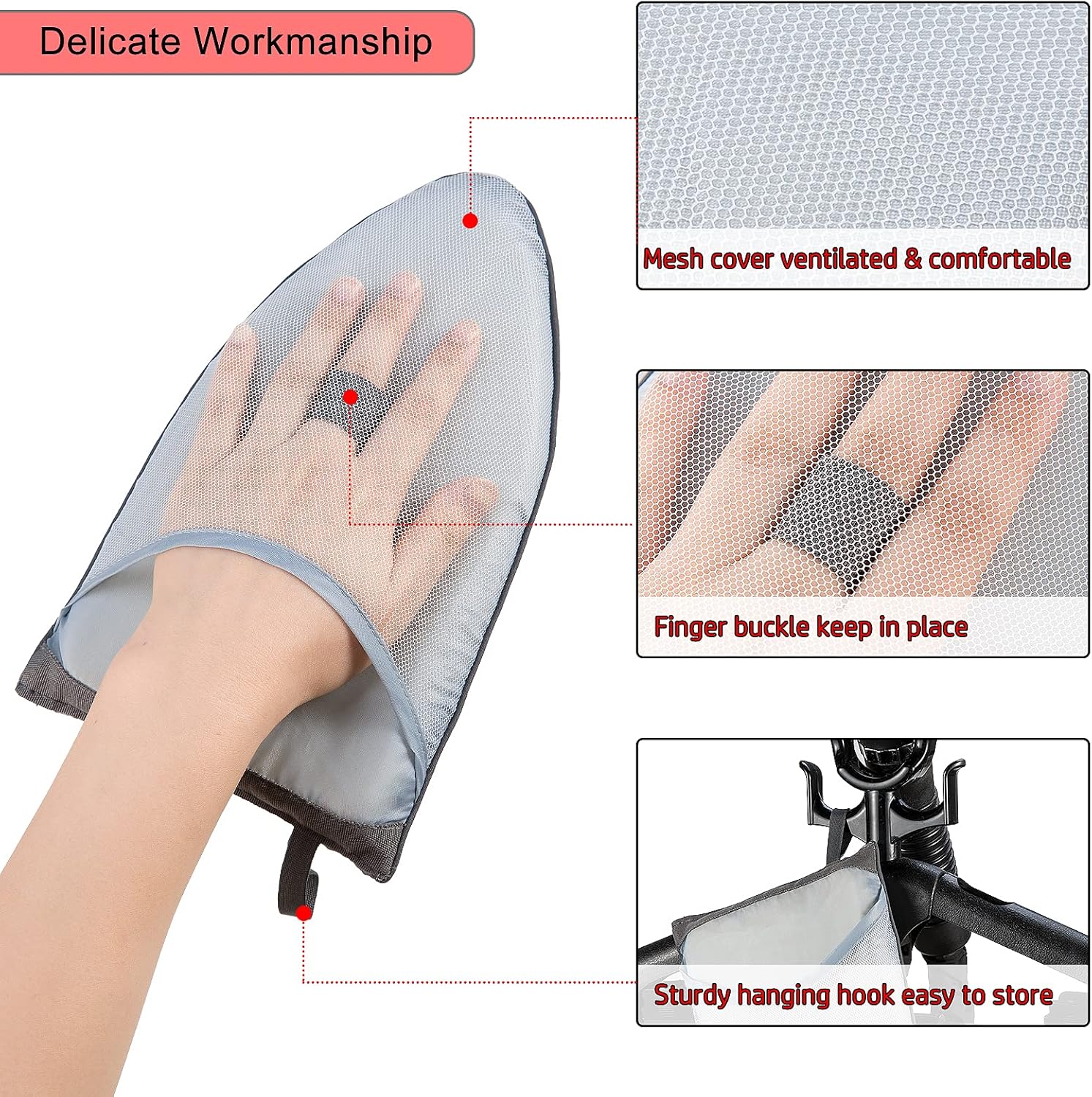 Gant de repassage à vapeur pour vêtements avec boucle de doigt