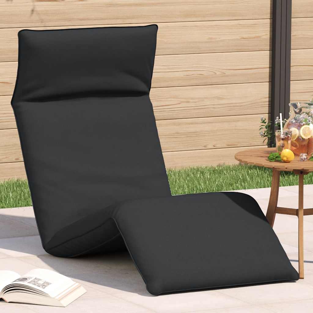Leżak składany czarny 175x54x8,5 cm Oxford Fabric vidaXL