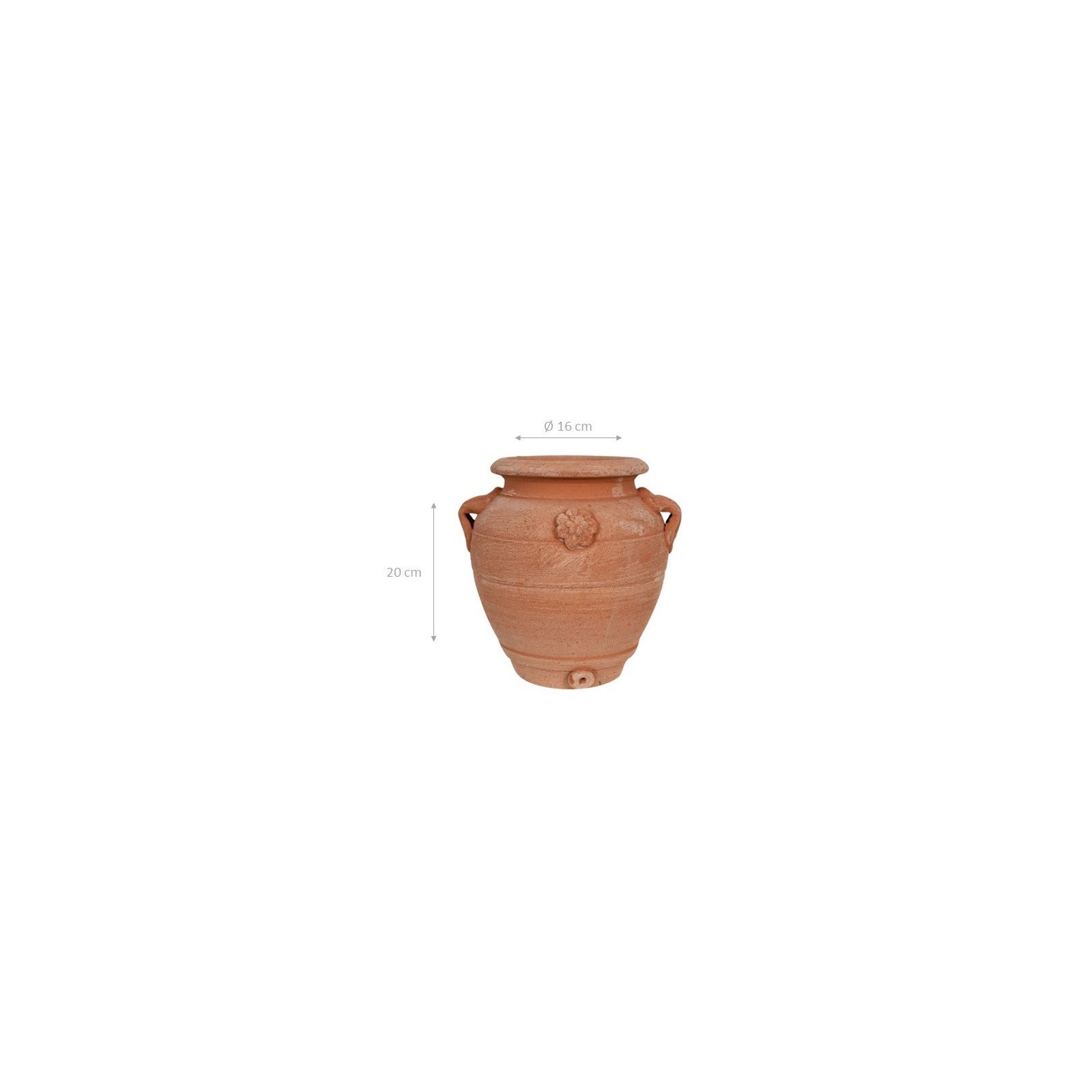 BISCOTTINI Petite jarre Pot terre cuite Toscane 16x20cm - Petits pots décoratifs pour jardin - Cache-pot pour plantes d'intérieur - 9