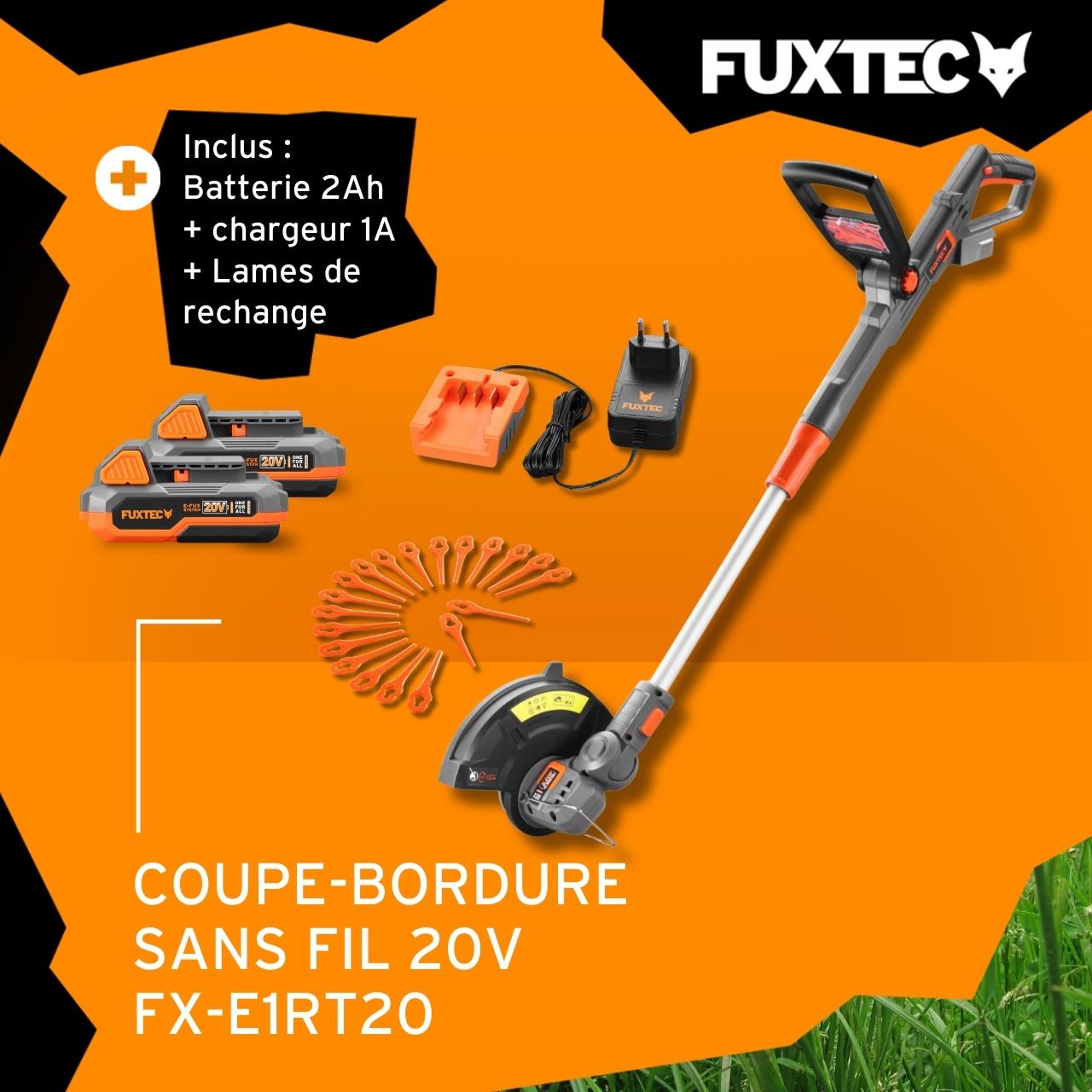 Decespugliatore tagliabordi a batteria 20V FX-E1RT20 FUXTEC SET con Batteria e caricatore - 2