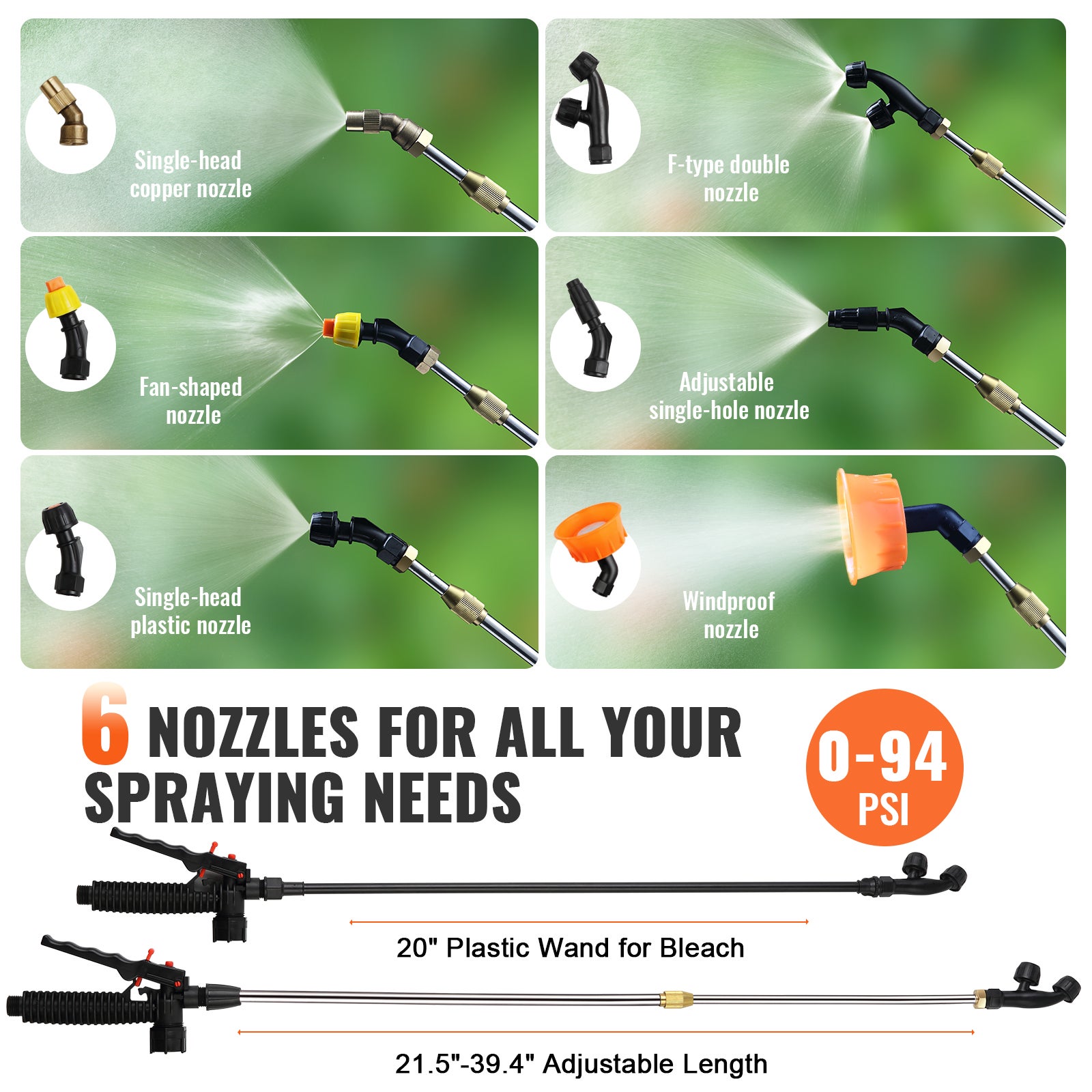 Pulvérisateur à dos VEVOR alimenté par batterie avec roues, réservoir 15 L, pression réglable 0-94 PSI, pulvérisation efficace pour jardin - 4