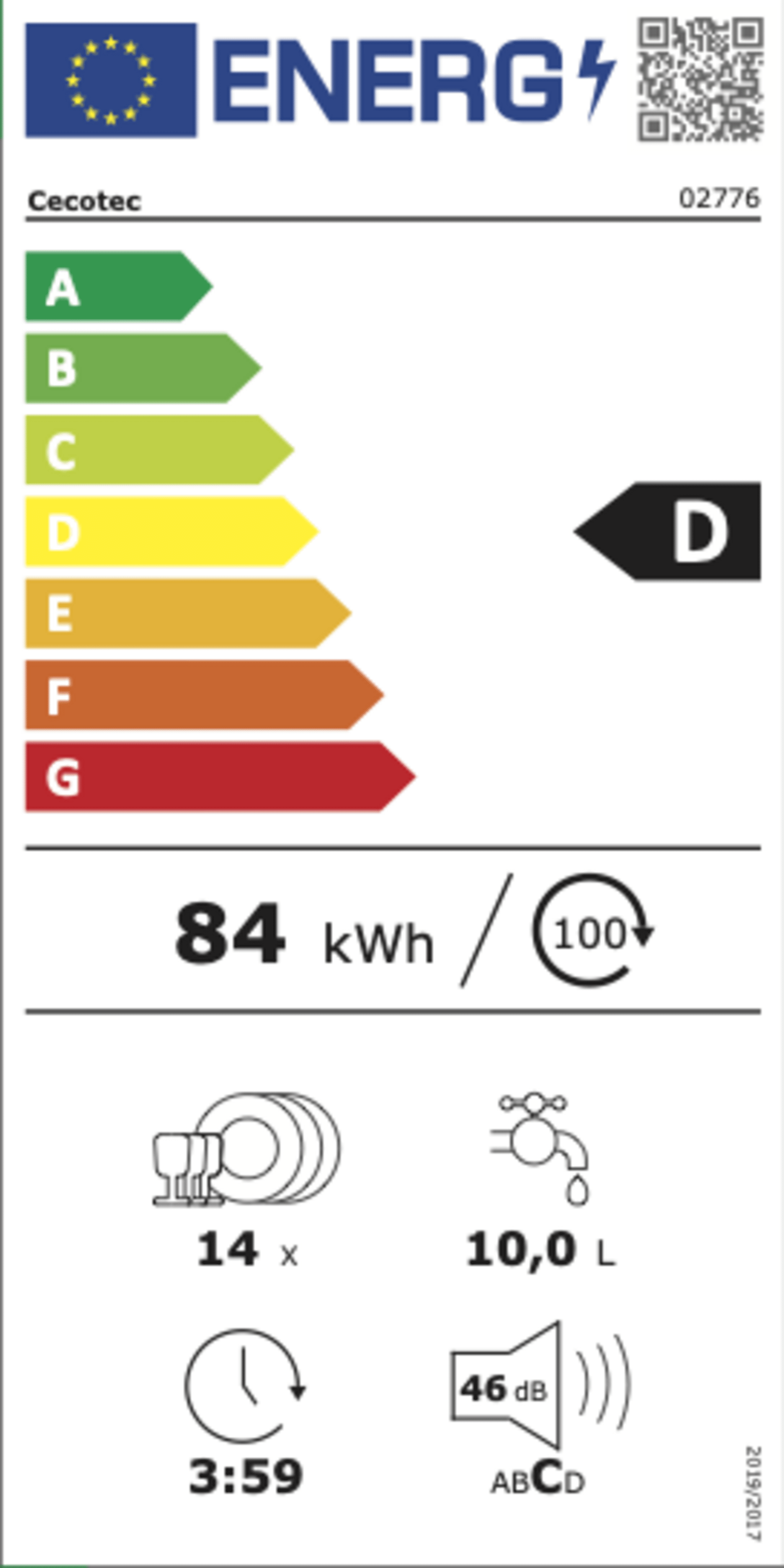Cecotec Lave-vaisselle Indépendant de 60 cm Bolero Aguazero 6200 Inox D. 14 Couverts, 6 Programmes avec Dual Zone Wash, Dry+ - 10