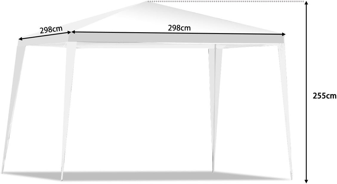 Tonnelle de Jardin Instantanée Pliable 3 x3 M, Tente de Jardin avec Piquets Cordes à Vent, Blanc - 3