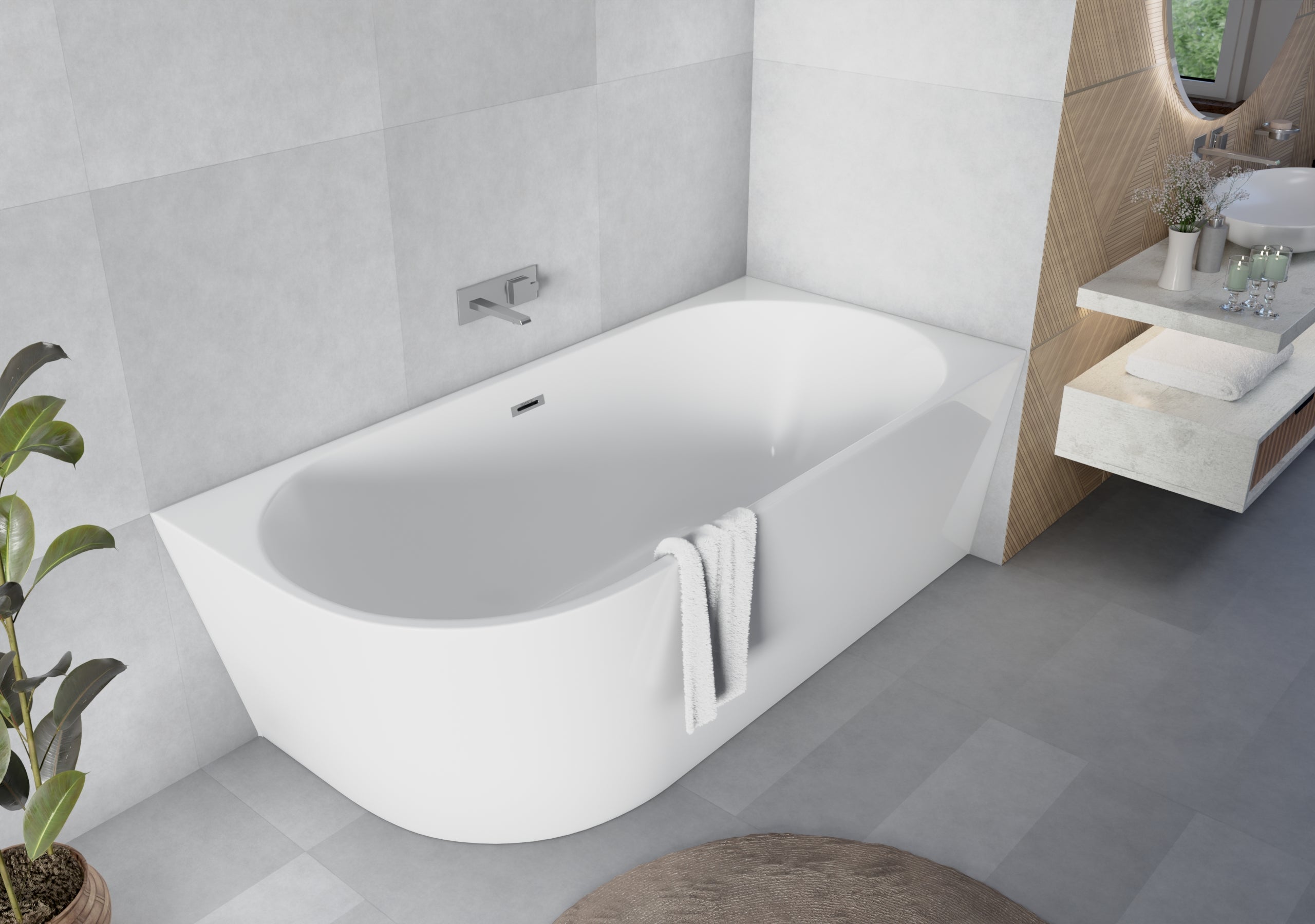 Wanna wolnostojąca prawostronna z syfonem 170x80X58cm DIONE SEVANTE