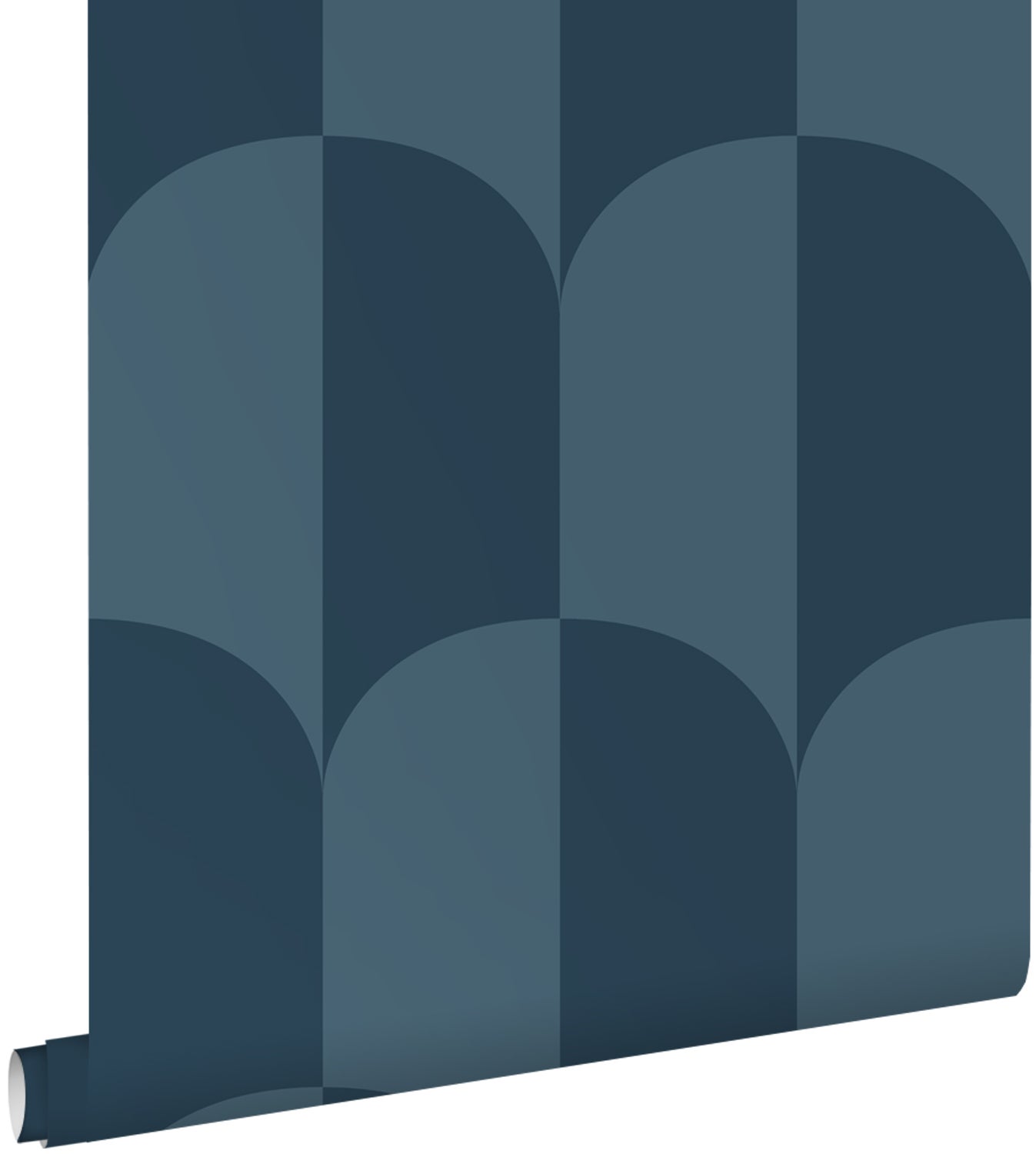 Tapeta motyw art déco szaro-granatowym - 53 cm x 10.05 m - ESTAHOME