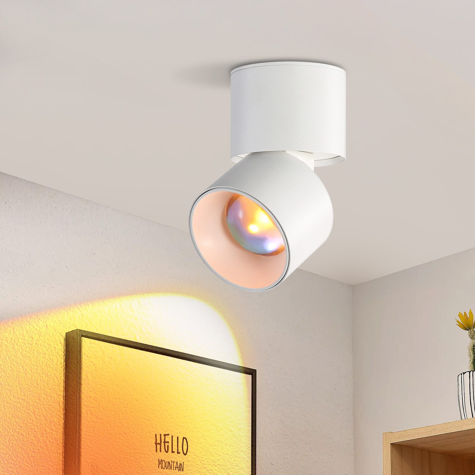 Nettlife Reflektorowa LED Lampa Sunset, obrotowa 350°, Nowoczesny spot do salonu i sypialni