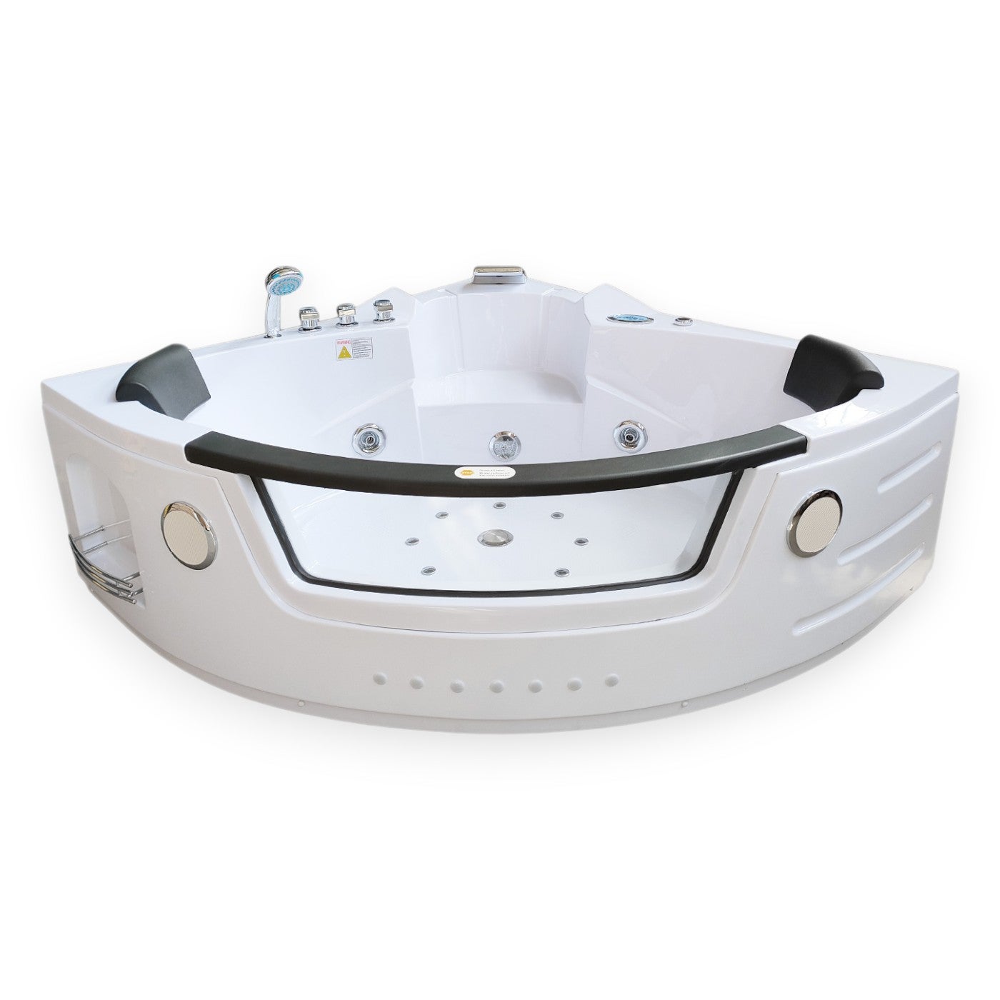 Bañera de hidromasaje blanca 140 x 140 cm bomba doble 20 jets - camelia