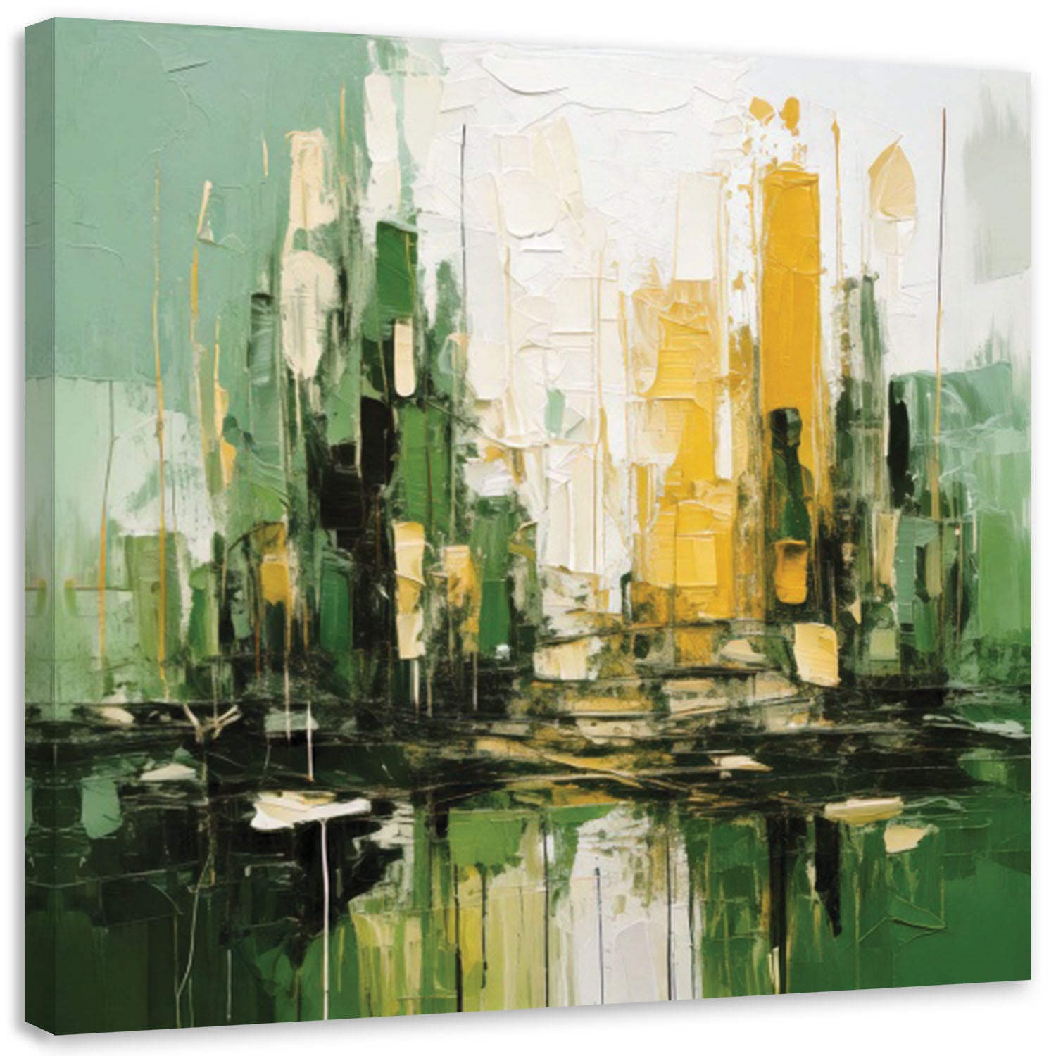 Obraz do salonu, Miasto Architektura Abstrakcja Zielony 50x50