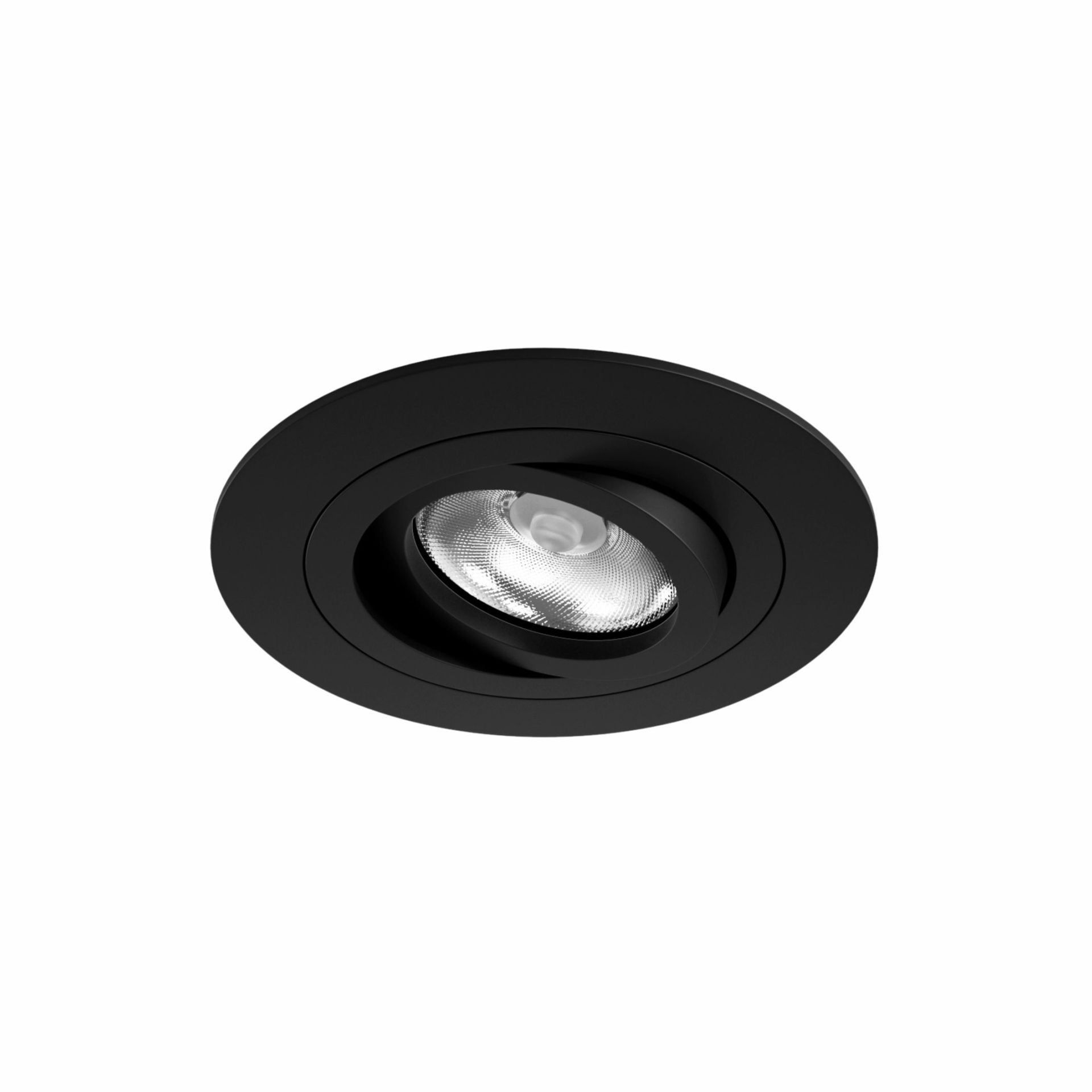Un spot încastrat LED, 50 mm, GU10, reglabil la 360°, înclinare 45°, negru mat, clasa de protecție IP20 - Beneito & Faure