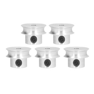 Lot De 5 Poulies Rondes à Vis Pour Transmission Par Courroie - Alliage Aluminium, Trou 16mm, Ouverture 4mm