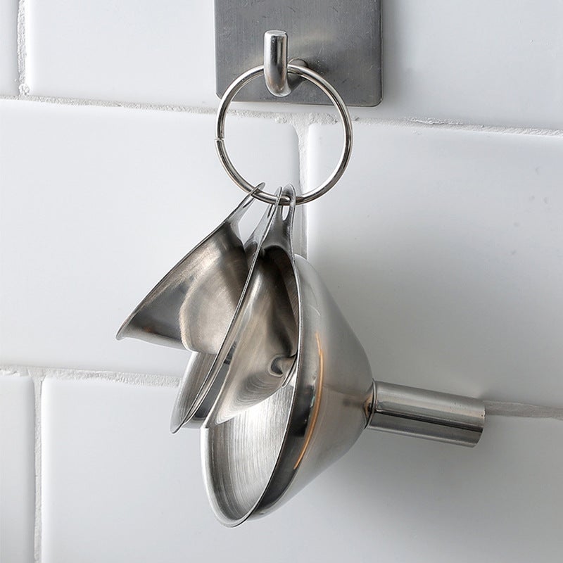 Lejek kuchenny ze stali nierdzewnej, mini lejek kuchenny z długimi uchwytami, 3 sztuki, do przelewania dżemu, soli, pieprzu, przypraw, oleju w proszku