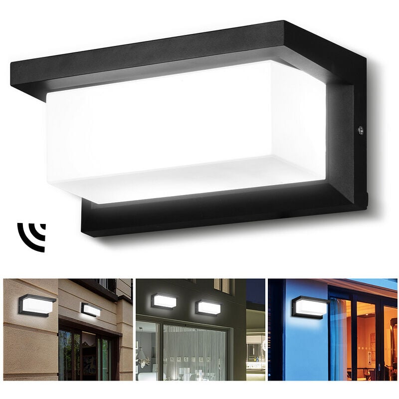 Lampa ścienna LED 18W z czujnikiem ruchu IP65 Czujnik Zewnętrzna lampa ścienna Deko Ciepła biel
