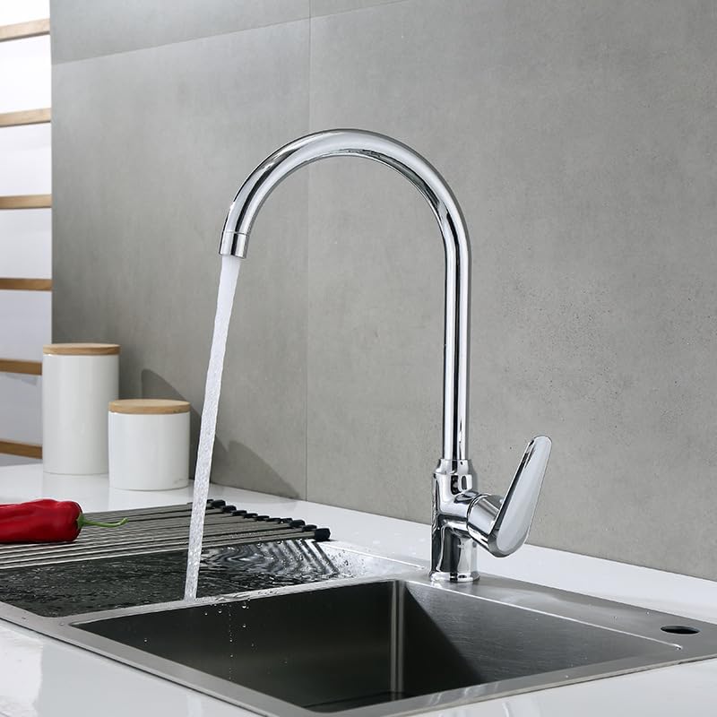 Baterie kuchenne, baterie obrotowe do ciepłej i zimnej wody, baterie zlewozmywakowe ze stali nierdzewnej