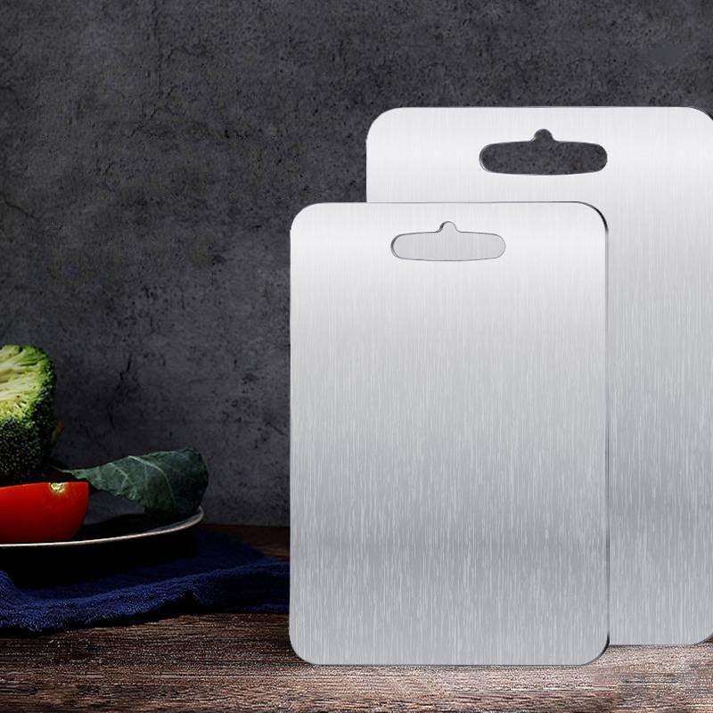 Planche à découper double face en titane pur pour couper les légumes et la viande, argent, taille mini, 1,5 mm x 24 x 15 cm - 5