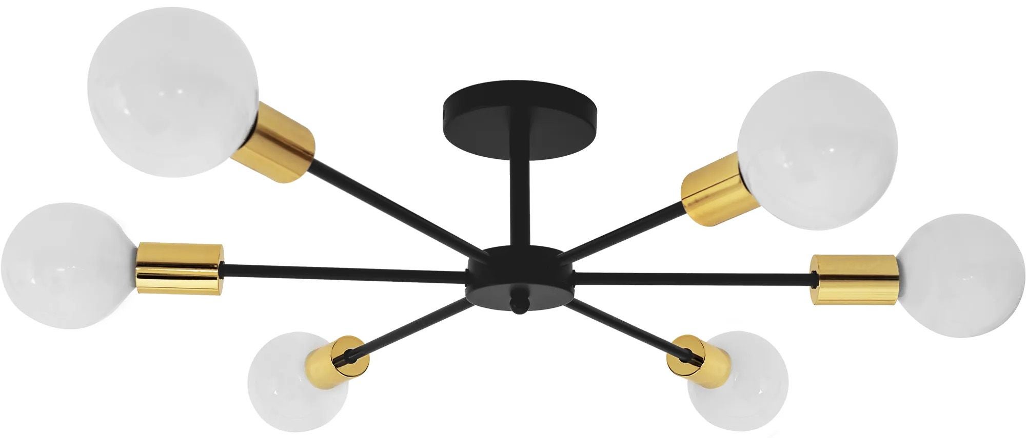 Lampa Sufitowa Wisząca Toolight App501-6C Czarny Złoty
