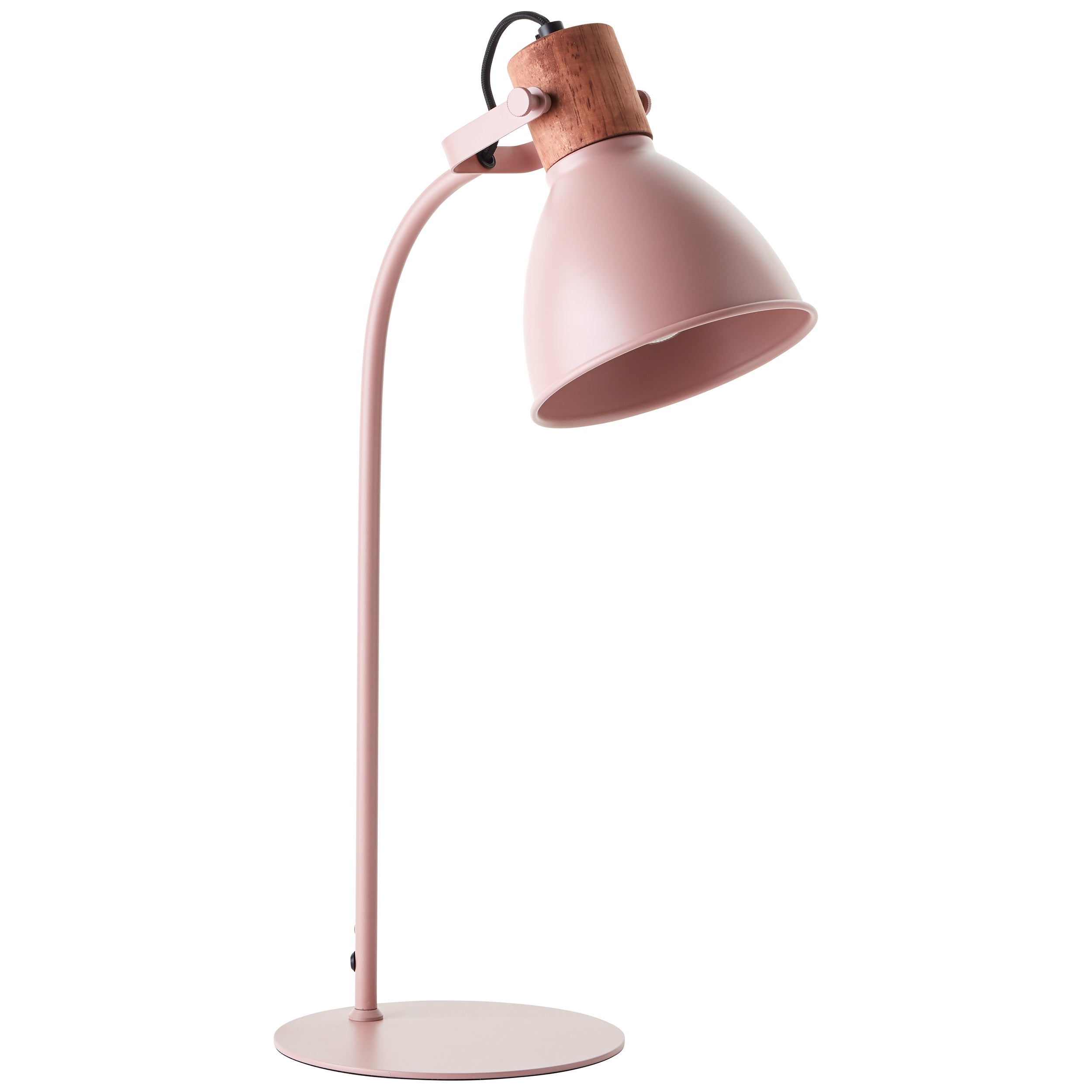 Brilliant Erena lampa stołowa 52cm jasnoróżowy metal/drewno włącznik sznurkowy 1x A60, E27, 40 W, pasuje do zwykłej żarówki (brak w zestawie) - 2