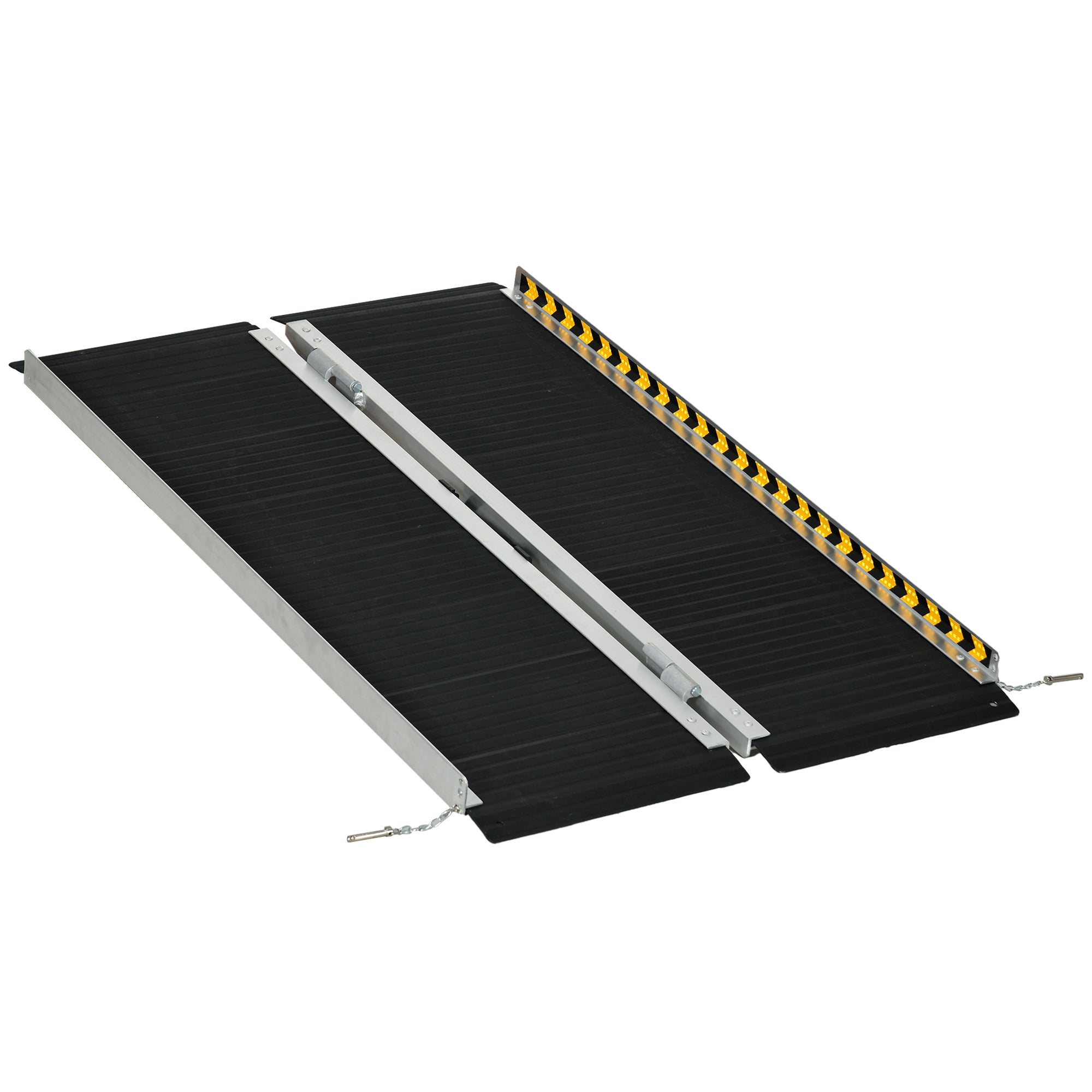 Rampa silla ruedas plegable aluminio 122cm antideslizante 272kg negro