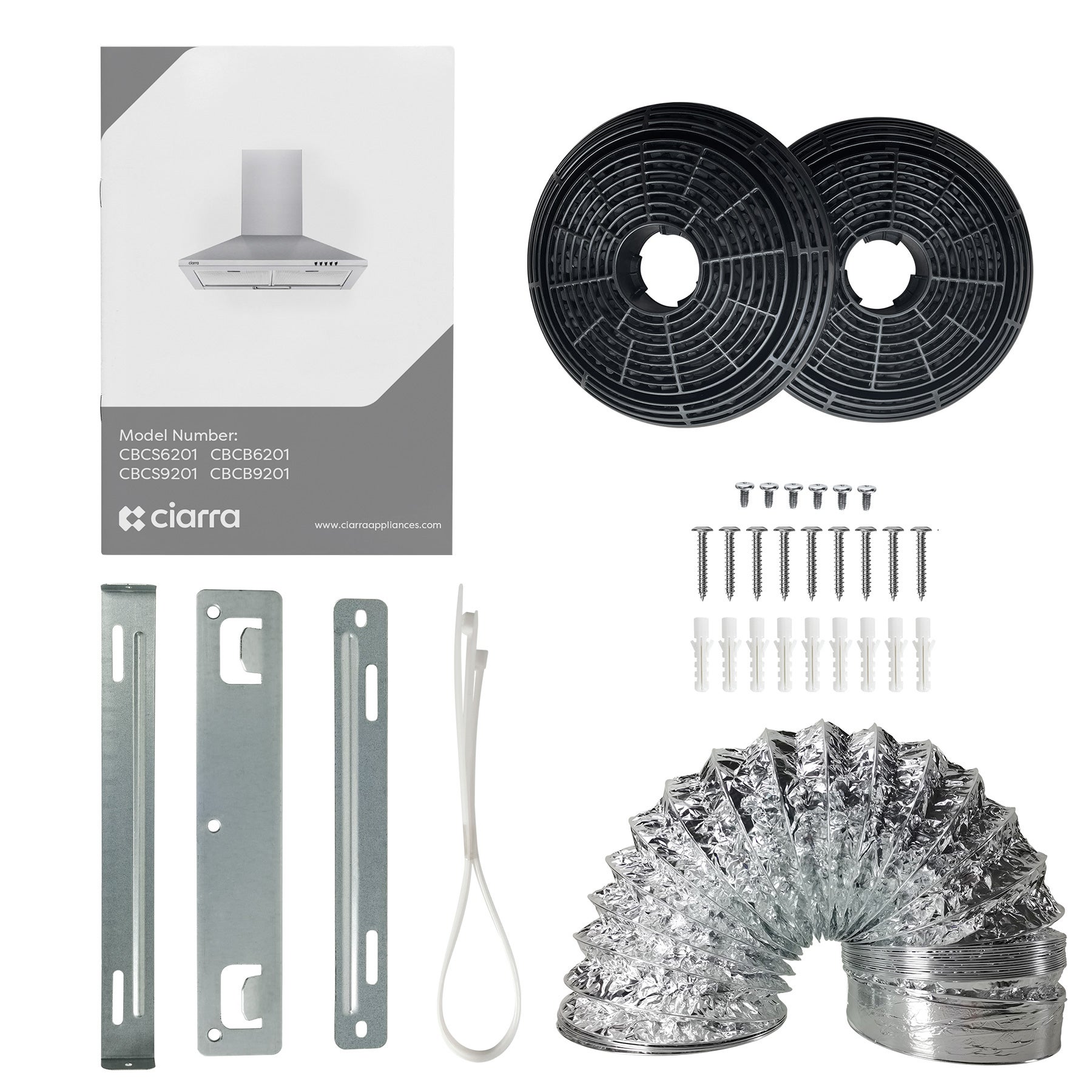 CIARRA Campana extractora 90 cm 370 m³/h A++ 3 Velocidades con Filtros de Carbón Extracción o Recirculación Inox 201SS90 - 8