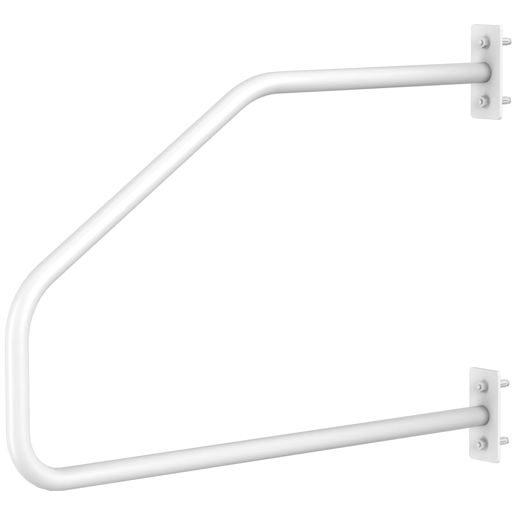 Barre d'appui en métal renforcé blanche | Design antidérapant | Charge maximale 136 kg | Installation murale / sur pied - 2