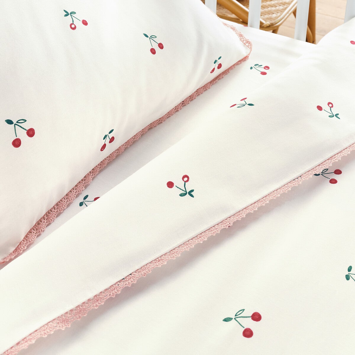 Housse de couette bébé en coton bio, Griotte - Imprimé - 80 x 120 cm - 2