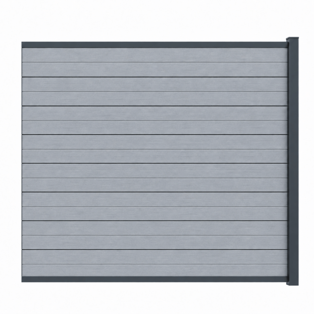 Kit réversible complet extension clôture composite coextrudé 1,50 L x 1,80 H - Gris anthracite/Gris clair