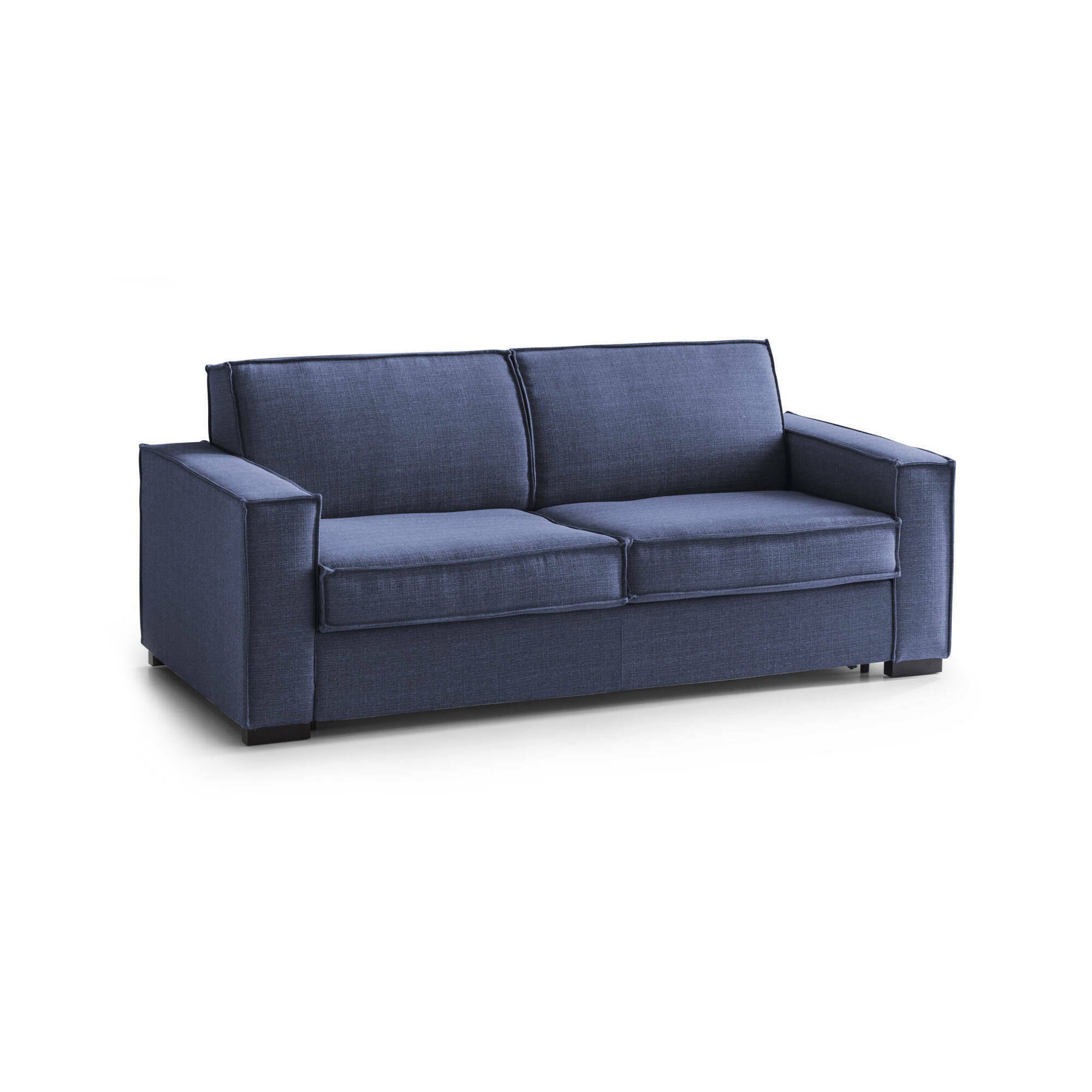 Sofá Cama 2 Plazas - Tapizado En Terciopelo Verde Oscuro, 148 Cm, Sistema Libro O Clic-Clac