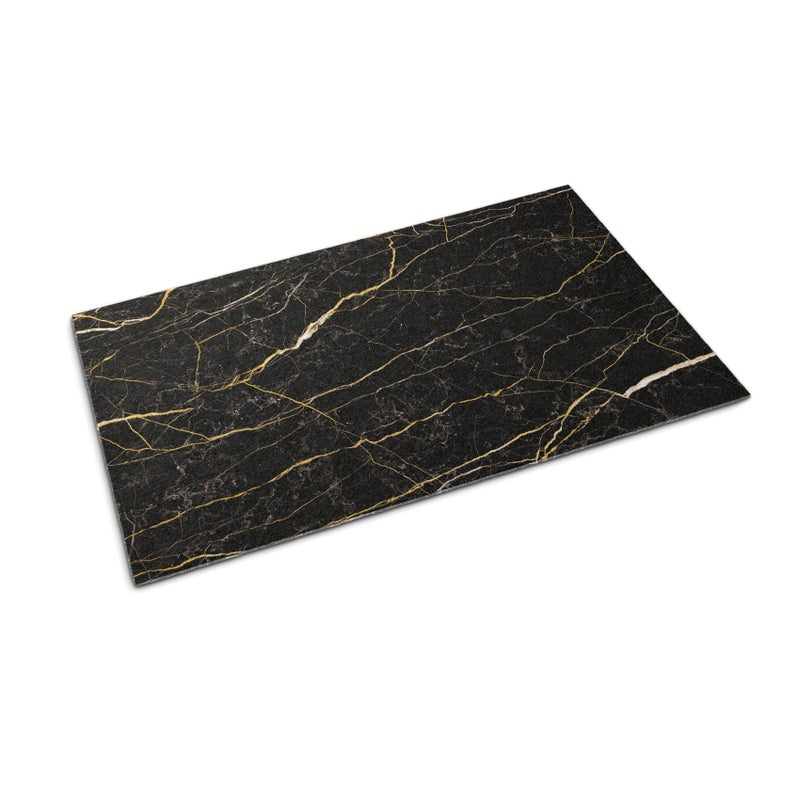 Zdjęcia - Wycieraczka wejściowa TULUP pod drzwi do butów - Nowoczesny design 90 x 60 cm Czarny marmur Miękki dywanik do wnętrza Tulup