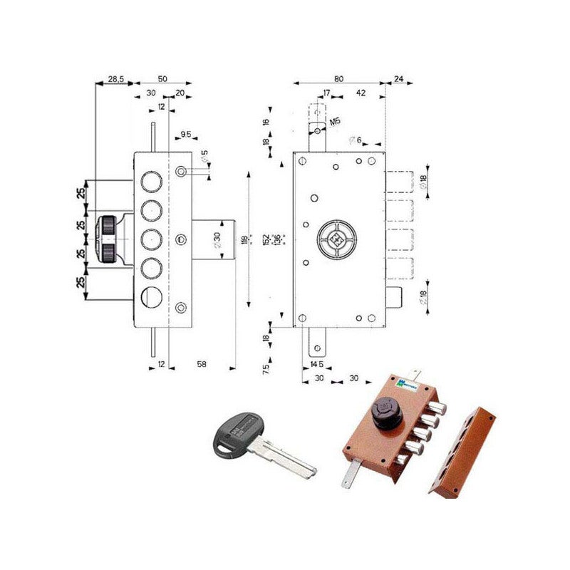 Serratura Mottura 52571ML2835 Triplice Per Porte Blindate - Foto 6