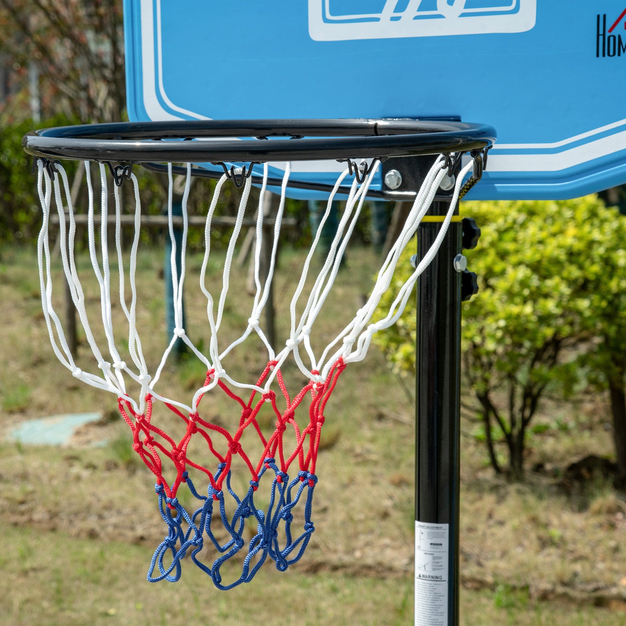 Tabela de Basquetebol HOMCOM Preto e Azul Aço, PE e HDPE 76x70x197,5-254cm - 5