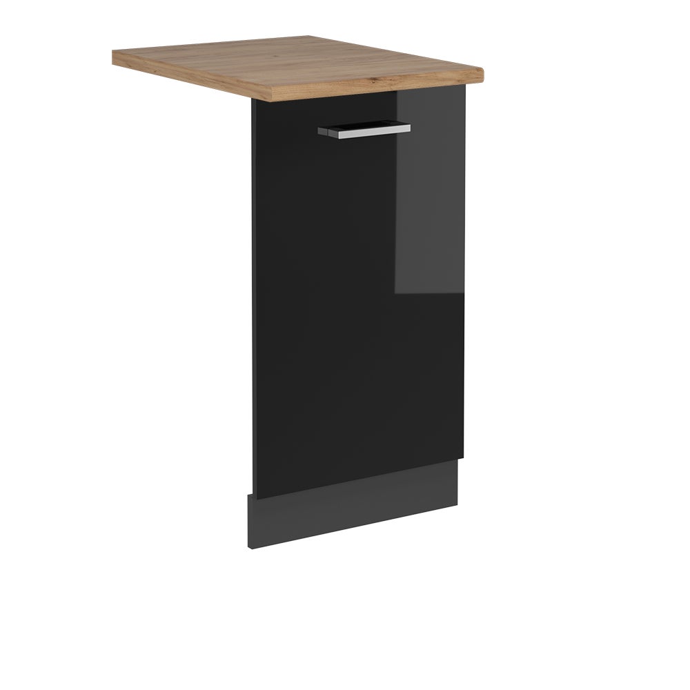 Vicco Panel przedni zmywarki R-Line, Czarny wysoki połysk, 45 cm , BP Dąb