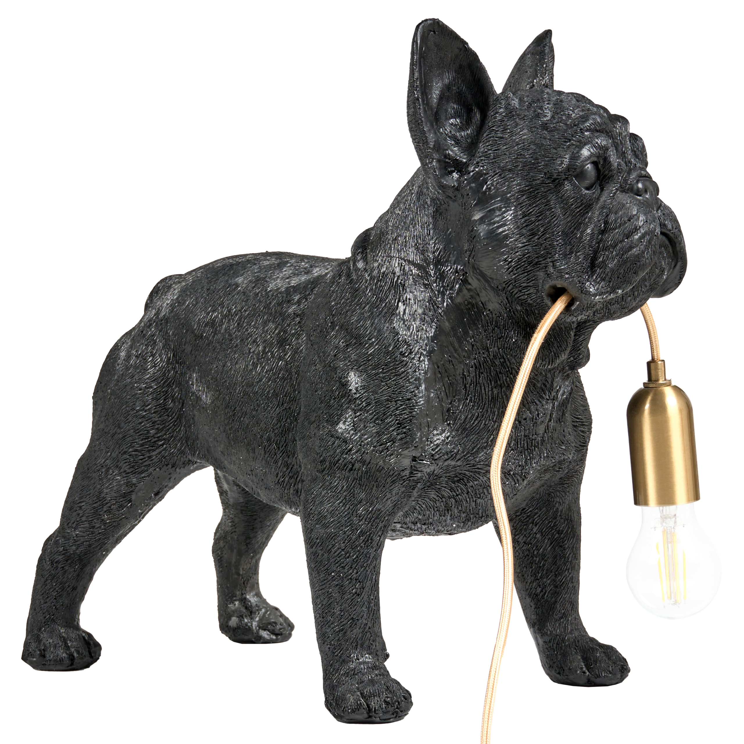 Beliani Lámpara De Mesa Perro Baxter Negro , Leroy Merlin