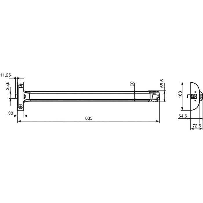 Serrure anti-panique 1900 Premium PA Push 1 point - Vachette - 2