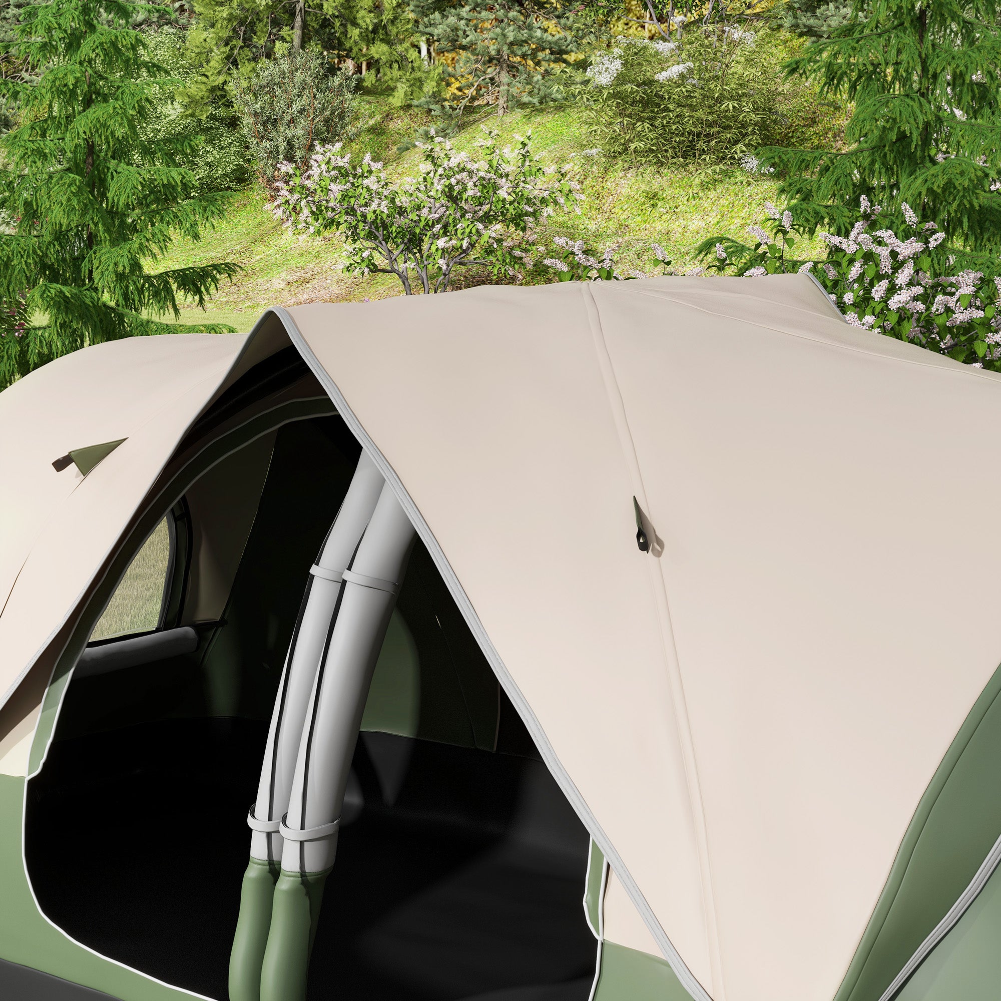 Tente de camping familiale 6-8 pers. double toit moustiquaire sac - 9