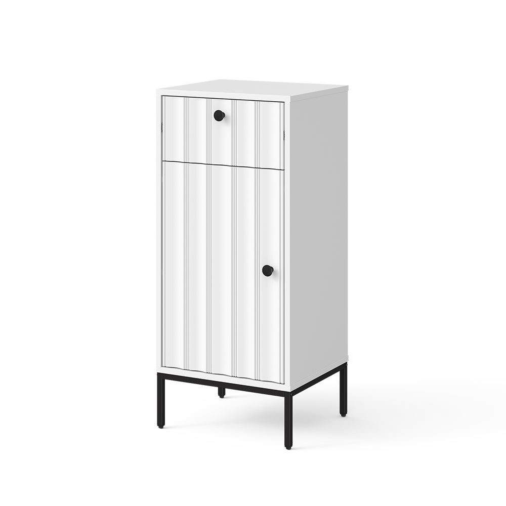 Vicco Szafka Midi Eliza, Białe pofałdowanie, 40 x 87 cm