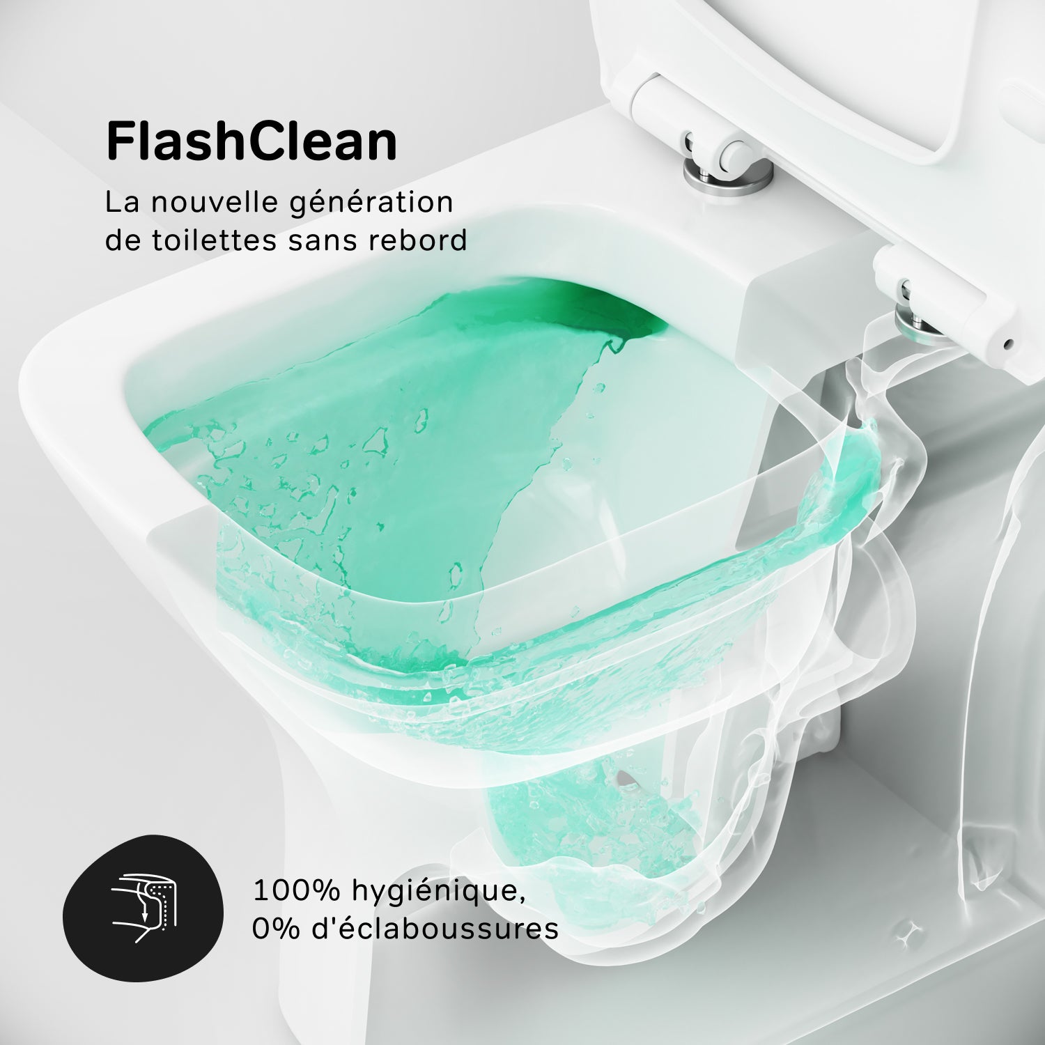 Pack WC à poser sortie horizontale sans bride, Gem, avec couvercle de siège Softclosing FlashClean CGA8601PSC Blanc AM.PM - 4