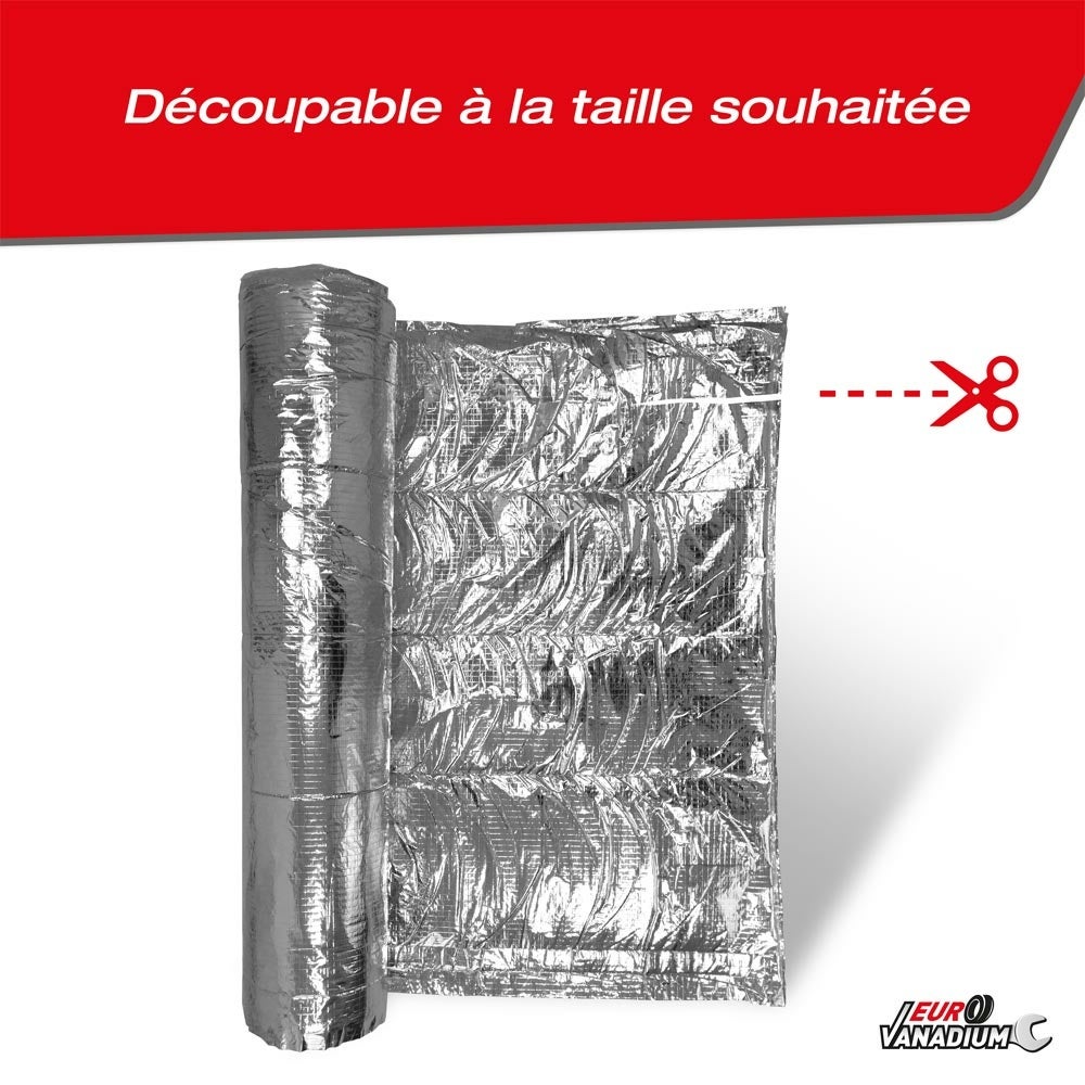 Kit isolation mince porte de garage thermique et phonique - 27 couches - Protection contre le froid et la chaleur - 15 m² - Gris - 4