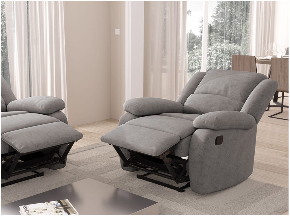 Maison Exclusive - Fauteuil relax avec repose-pieds tissu microfibre Maison Exclusive - Fauteuil relax avec repose-pieds tissu microfibre